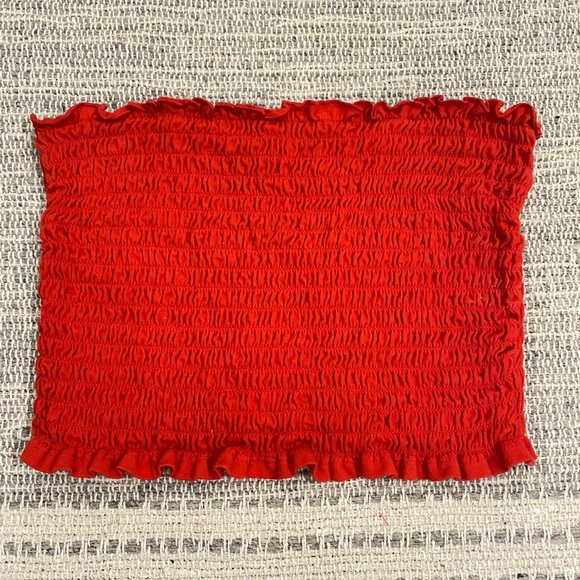 Red Ruffle Tube Top - Picture 1 of 2
